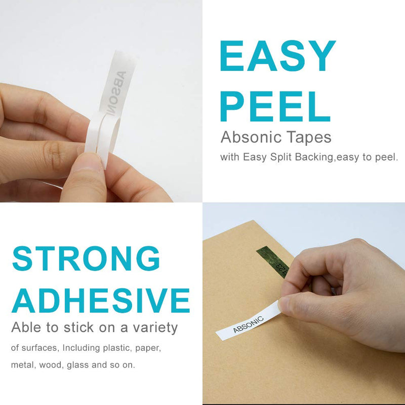 [Australia - AusPower] - Absonic Compatible Label Tape Replacement for XR-12WE XR-12WE2S Label Cartridge for KL-60 KL-100 KL-120 KL-750 KL-780 KL-820 KL-7000 KL-7200 EZ-Label Printer, 1/2" x 26', Black on White, 3-Pack 