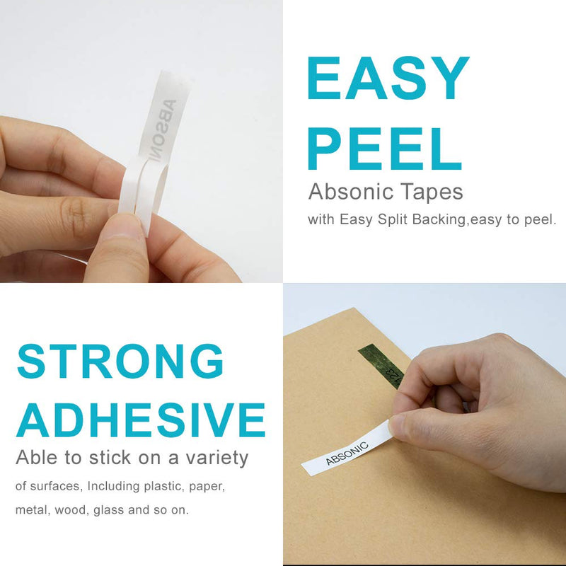 [Australia - AusPower] - Absonic Compatible Label Tape Replacement for XR-9WE XR-9RD XR-9BU XR-9YW XR-9GN Tape Cassette for KL-60 KL-100 KL-120 KL-750 KL-780 KL-7000 KL-8100 Label Maker, 3/8" x 26', 9mm x 8m, 5-Pack 