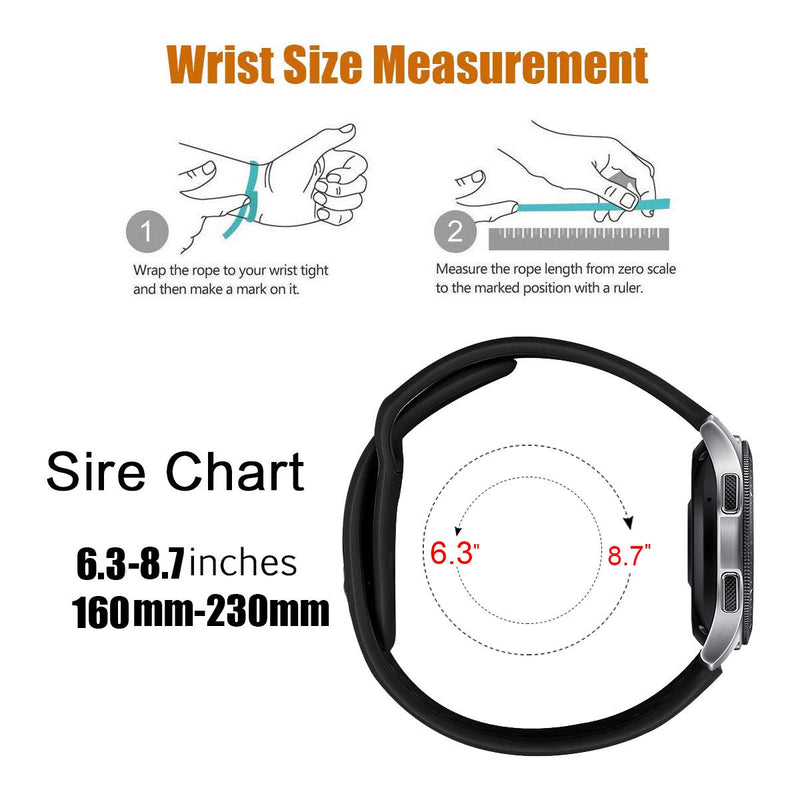 [Australia - AusPower] - Compatible Samsung Gear S3 Frontier/Samsung Galaxy Watch 46mm Bands,22mm Silicone Breathable Replacement Strap Quick-Release Pin for Gear S3 Frontier Smart Watch (White-Black) White-Black 