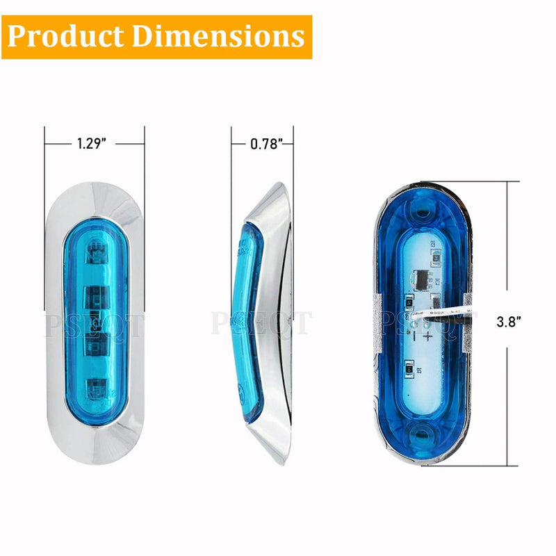 [Australia - AusPower] - PSEQT 3.8'' Waterproof Boat Marine LED Lights Courtesy Interior Deck Light Navigation Transom Stern Cabin Lighting for Pontoon Fishing Boat Kayak Sailboat Bass Boat Vessel 12V 24V (Blue 6Pcs) 6PCS Blue 
