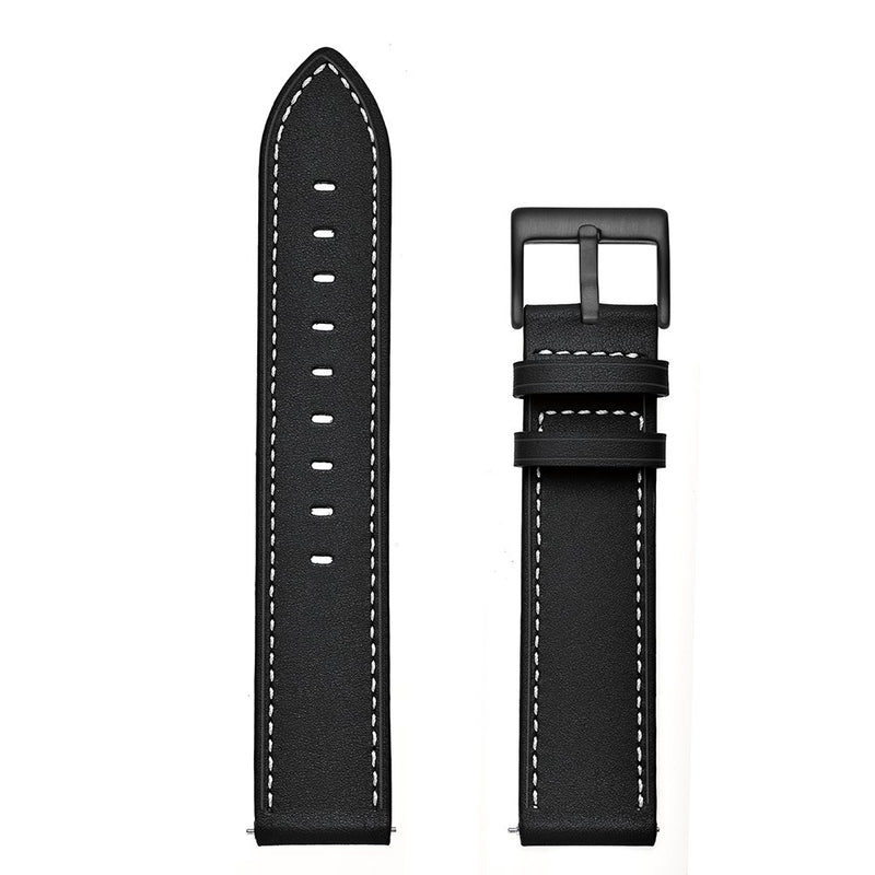 [Australia - AusPower] - Kartice Compatible with Amazfit Bip Band /Galaxy Watch 3 41mm Band, 20mm Leather Strap Replacement Buckle Strap Wrist Band for Amazfit Bip Smartwatch (Black) 