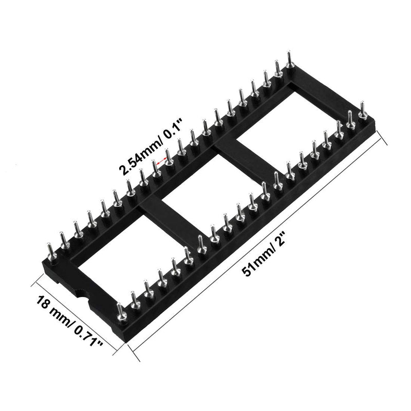 [Australia - AusPower] - uxcell 10pcs DIP IC Chip Socket Adaptor 2.54mm Pitch 15.2mm Row Pitch 2 Row 40 Round Pins Soldering 