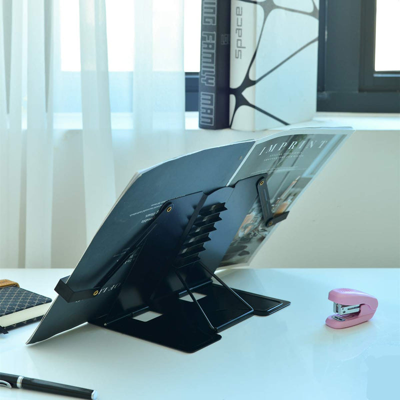 [Australia - AusPower] - Citmage Desk Book Stand Document Holder Heavy Duty Metal Reading Stand Black for Book Magazine Menu iPad Music Score Speech Draft with 6 Adjustable Positions (Upgrade Edition) Black-2 