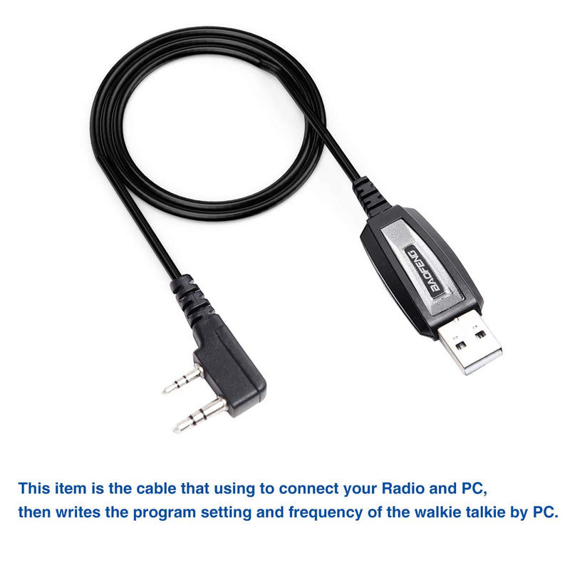 [Australia - AusPower] - Baofeng USB Programming Cable CH340 Chip for GMRS Radio Two Way Radio Baofeng UV-5R BF-F8HP GT-3TP BF-R3 BF-888S BF-82HP UV-9S GM-15PRO Handheld ham Radio transceiver with Driver CD (Black-CH340) Black-CH340 