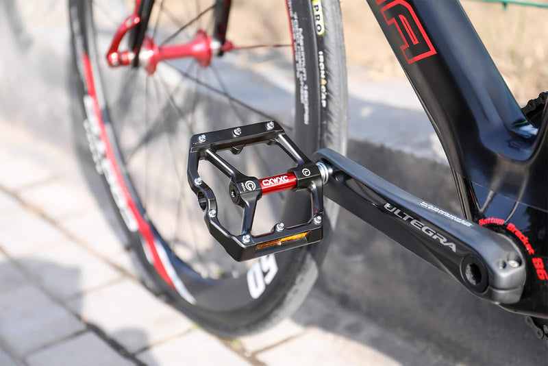 [Australia - AusPower] - CXWXC Road/MTB Bike Pedals - Aluminum Alloy Bicycle Pedals - Mountain Bike Pedal with Removable Anti-Skid Nails 