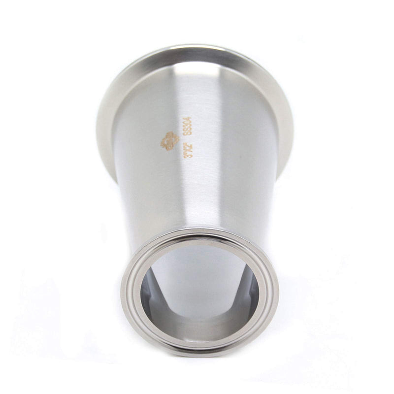 [Australia - AusPower] - QiiMii Sanitary Tri clamp Concentric Reducer Tri Clamp Clover fittings Stainless Steel SS304 Reducer (Size:3 inch x 2 inch) 3 inch x 2 inch 