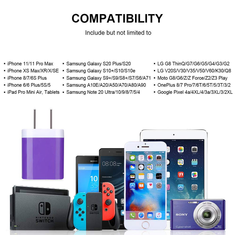 [Australia - AusPower] - USB Wall Plug, GiGreen Single Port Fast Charging Block 5Pack USB Charging Plug Cube Wall Adapter Compatible iPhone 13 Pro Max 12 SE 11 Xs 8 7 6S, Samsung S21+ S10 S9 S8 S7 S6 Note 20Ultra, LG G8, Moto 