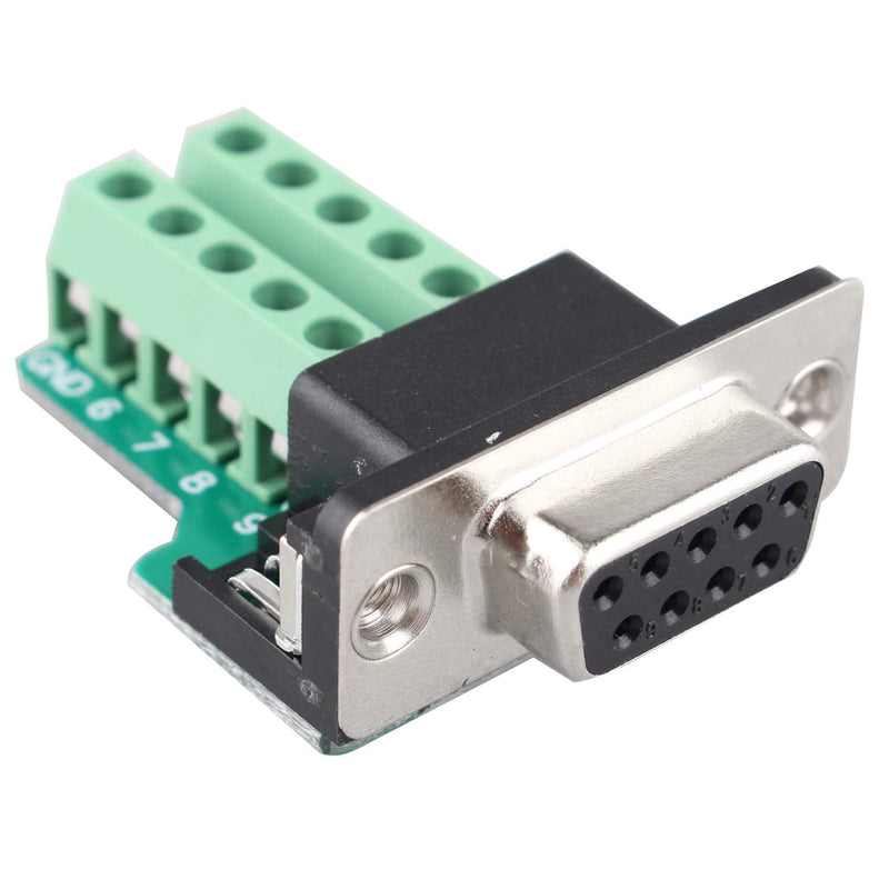 [Australia - AusPower] - Futheda D-SUB DB9 Female Breakout Connector to Screw Wiring Terminal Signal Module RS232 9-pin 2-Row Serial Adapters Port Breakout Board Solder-Free Solderless Module (Female Adapter with Case) 