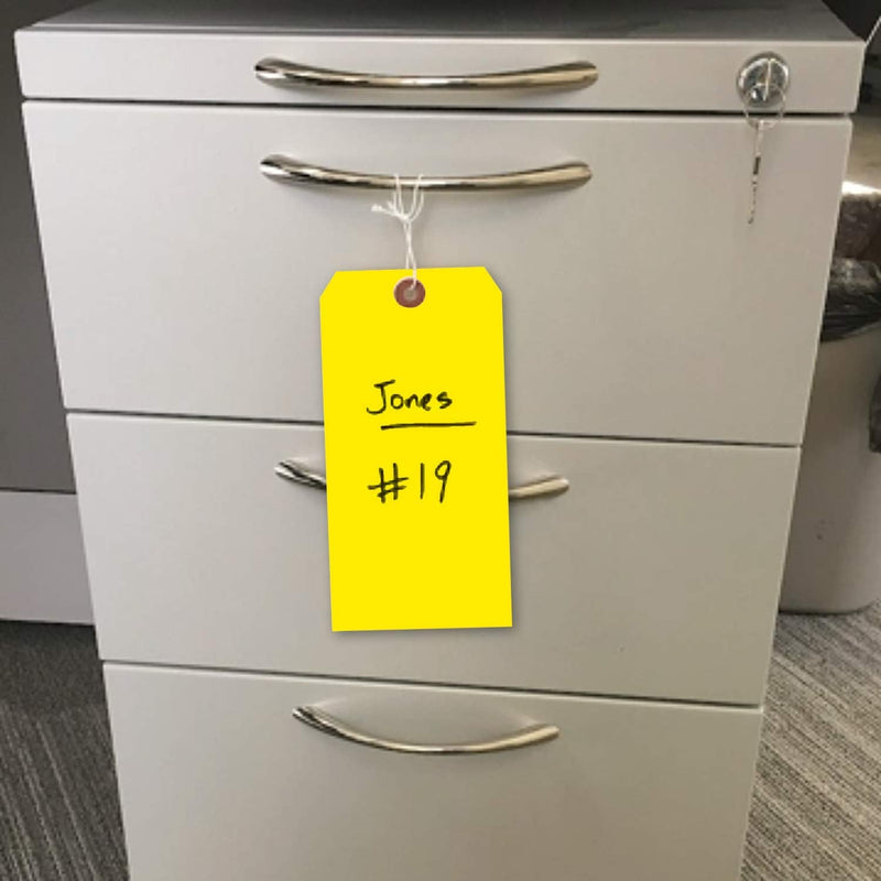 [Australia - AusPower] - SmartSign Blank Yellow Tag with Wire | 6 1/4" x 3 1/8" Tear Proof Polypropylene, Pack of 25 