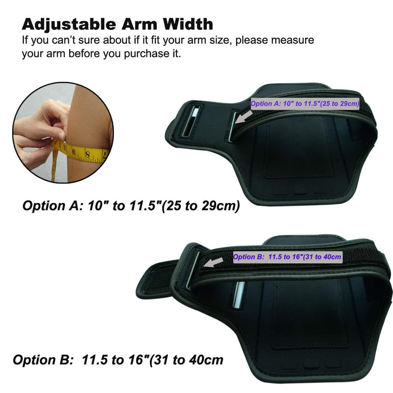 [Australia - AusPower] - MELOP Armband Compatible with iPhone 11 12 13 Pro Max, Galaxy S21 Ultra S21 S20 Plus FE A21 A22 M12 M42 Note 20 Ultra, Moto G10 G20 G30 G50 G60 G G8 G8 G9 G10 Power Lite, E7 G9 Plus Power Play Armband(L) - Black 