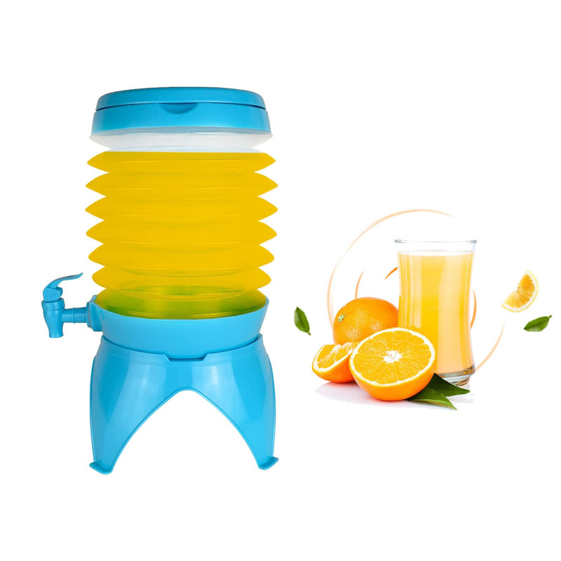 [Australia - AusPower] - GOOCHOO 5.5L Drink Dispenser, Lemonade Juice Beverage Dispenser with Spigot for Outdoor Party, Portable, Collapsible, Clear-Drink Jar Containers (Blue) Blue 