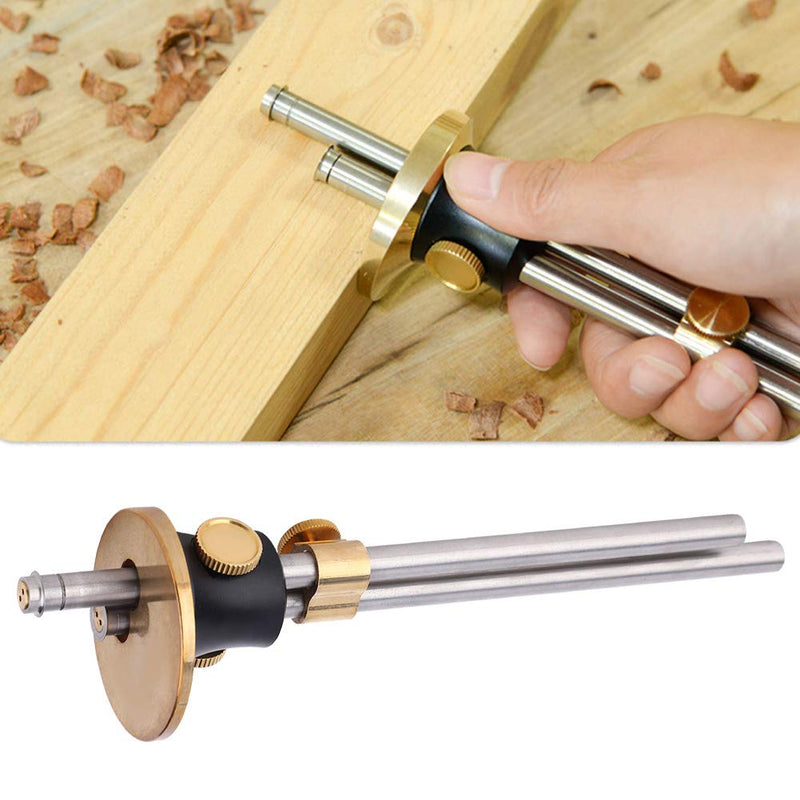 [Australia - AusPower] - Hilitand Wheel Marking Gauge European Style Carpenter Marking Scriber Hand Measuring Tool for Woodworking Accessory(Double Shaft) 