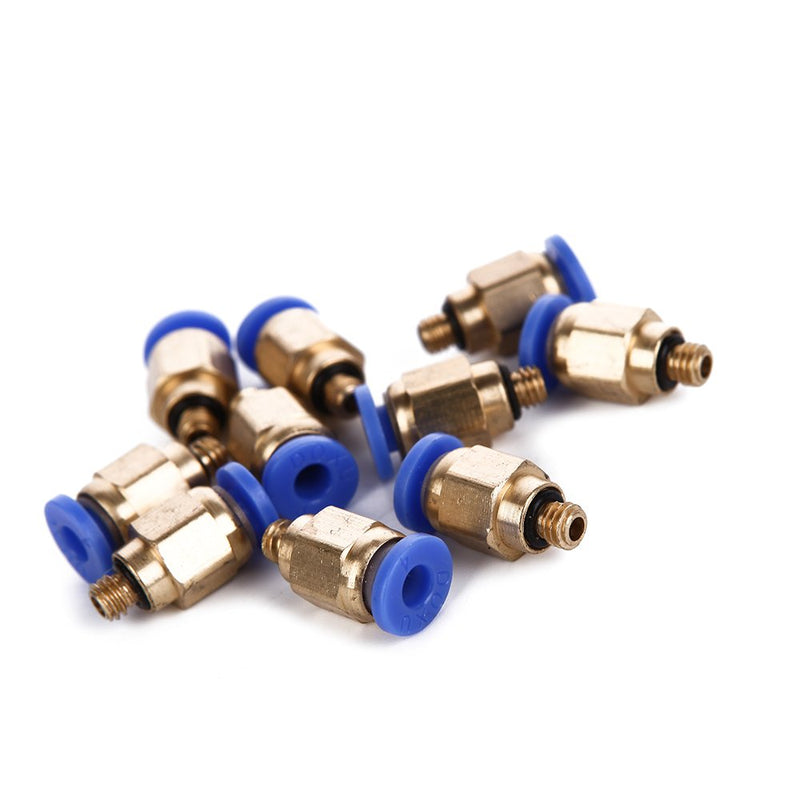[Australia - AusPower] - Eowpower 10 Pcs PC4-M5 Pneumatic Air Straight Quick Fitting 4mm thread M5 One touch hose Connector 