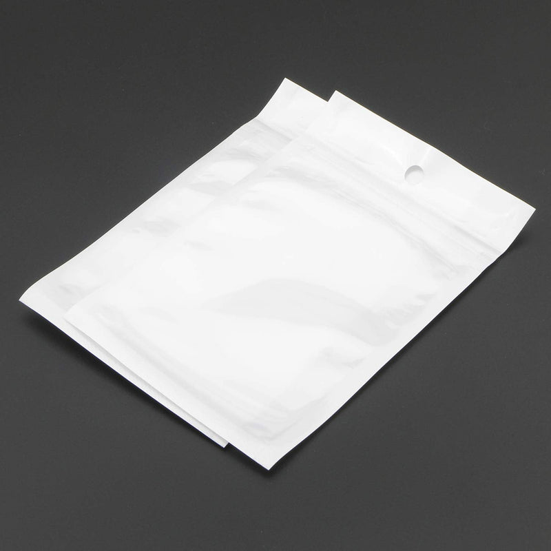 [Australia - AusPower] - Ellbest 300pcs 2.95” x 4.72” Clear Front White Back Bags, Resealable Zipper Bags Plastic Poly Pouches Heat Sealable Sample Bags for Jewelry Making Crafts Packing 2.95 x 4.72 inch 