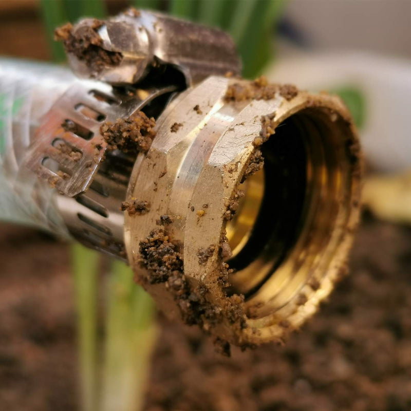 [Australia - AusPower] - PLG Brass 3/4" Hose Repair Connector with Clamps, Male and Female Garden Hose End Repair Fittings 2 Set For 3/4"(inches) Hose 