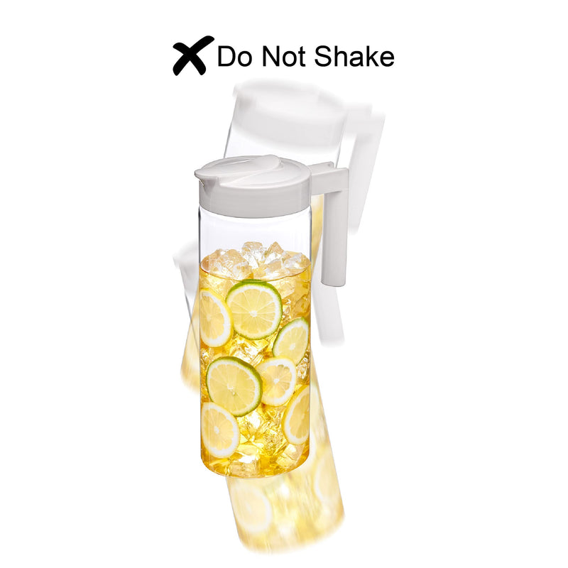 [Australia - AusPower] - Amazing Abby - Skinny - Tritan Pitcher (64 oz), Unbreakable Plastic Pitcher, BPA-Free, Heat-Resistant, Dishwasher-Safe, Great for Both Iced and Hot Drinks, Indoors and Outdoors, White 