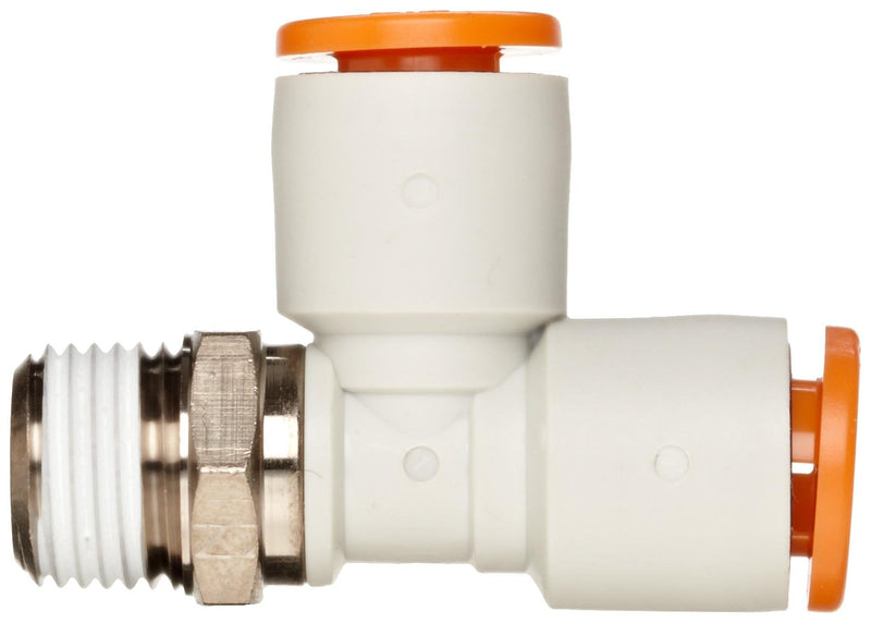 [Australia - AusPower] - SMC KQ2Y03-34NS PBT & Nickel Plated Brass Push-to-Connect Tube Fitting with Sealant, Run Tee, 5/32" Tube OD x 5/32" Tube OD x 1/8" NPT Male 