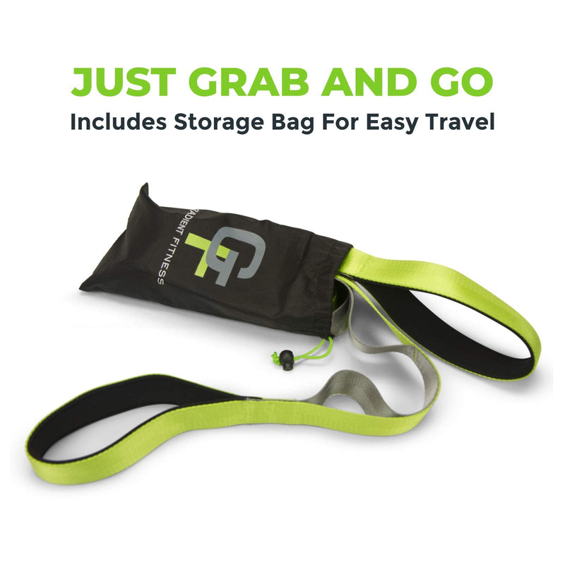 [Australia - AusPower] - Gradient Fitness Stretching Strap for Physical Therapy, 12 Multi-Loop Stretch Strap 1.5" W x 8' L, Neoprene Handles, Physical Therapy Equipment, Yoga Straps for Stretching, Leg Stretcher Green/Grey 