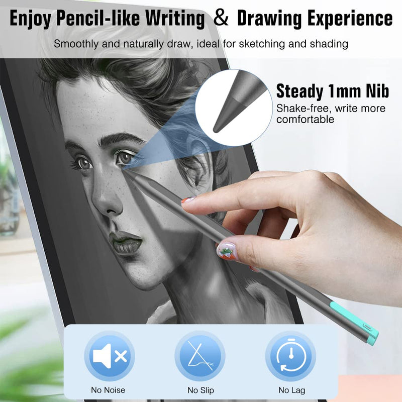 [Australia - AusPower] - MoKo Stylus Pen for iPad with Palm Rejection, Active Pen fit (2018-2020) Apple iPad Pro 11 & 12.9 inch, iPad 9th/8th/7th/6th Generation, iPad Air 4th/3rd Gen, Mini 6th /5th, Tilt & Magnetic Design 