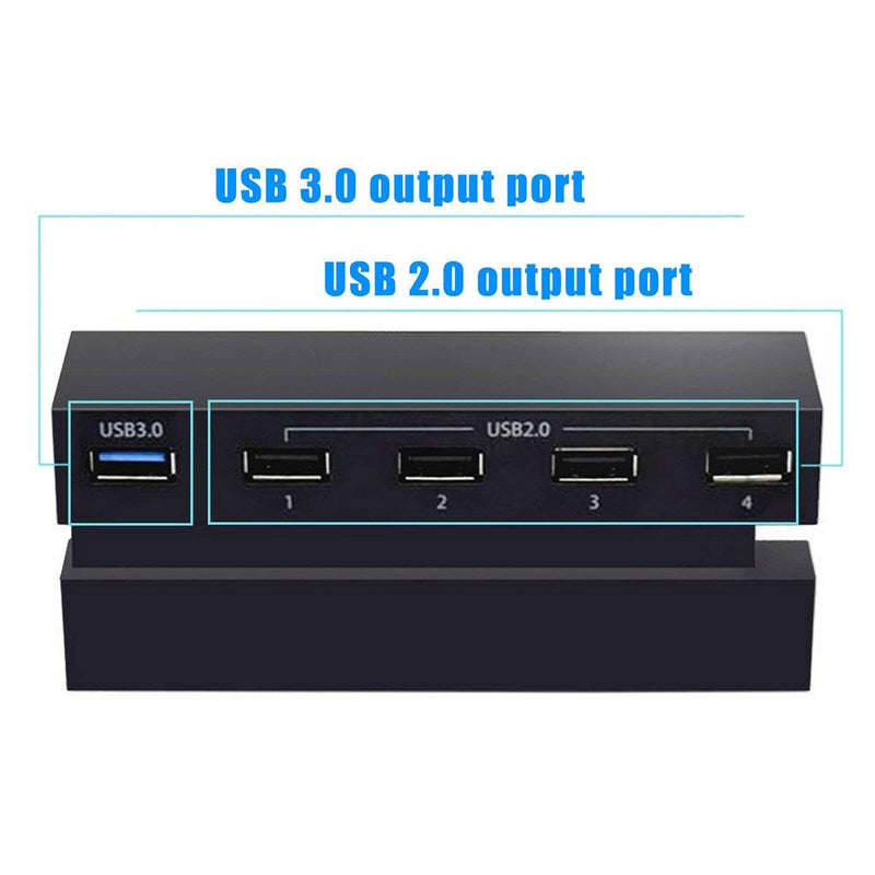 [Australia - AusPower] - Linkstyle 5 Port HUB for PS4, USB 3.0 High Speed Charger Controller Splitter Expansion for Playstation 4 PS4 Console (Not for PS4 Slim, PS4 PRO) 