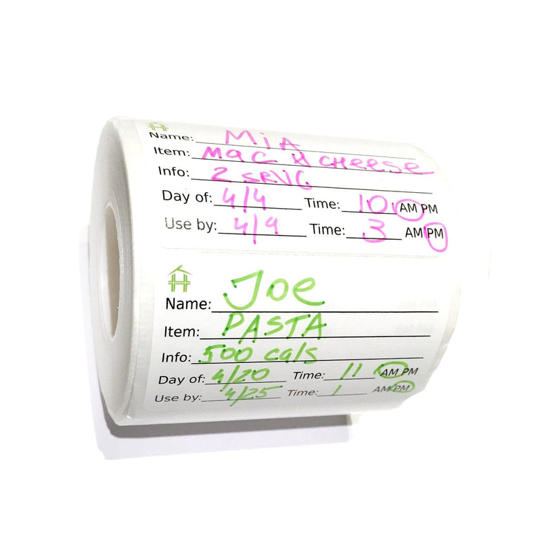 [Australia - AusPower] - 500 Food Labels - Removable Stickers with Large Writable Surface - Peel Clean With No Glue Residue - Great for Meal Preparation, Leftovers Labeling, on Bottles, Pans, Plastic and Other Containers 
