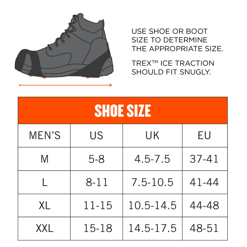 [Australia - AusPower] - Ergodyne TREX 6300 Slip-On Traction Cleats for Snow and Ice with 8 Carbon Steel Spike Grips X-Large 