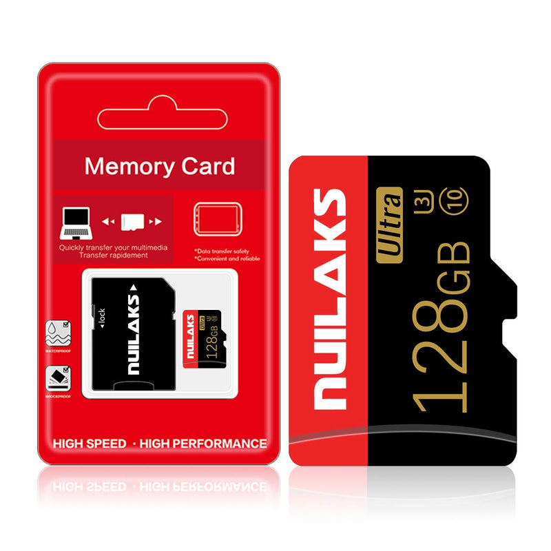 [Australia - AusPower] - 128GB Micro SD Card microSDXC High Speed Memory Card with Adapter for Car Navigation,Smartphone,Portable Gaming Devices,Camera and Drone 