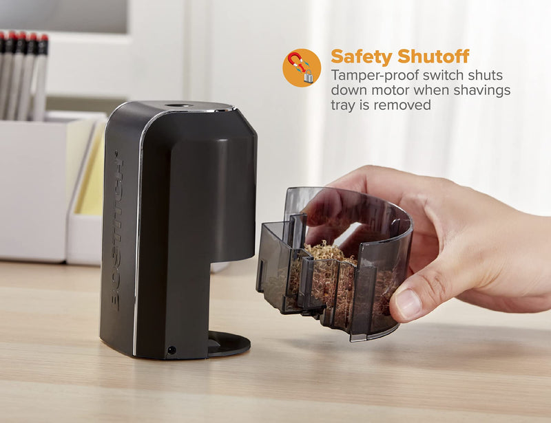 [Australia - AusPower] - Bostitch Vertical Electric Pencil Sharpener, Powerful Stall-Free Motor, Prevents Over-Sharpening, Black (EPS5V-BLK) 