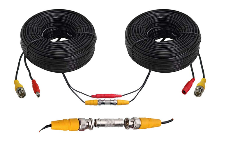 [Australia - AusPower] - InstallerCCTV BNC Video Power Cable, 60ft All-in-One Video HD-TVI HD-CVI AHD Analog 1080p Black Premade Power Cable w/Connectors for CCTV Security Cameras - Black 