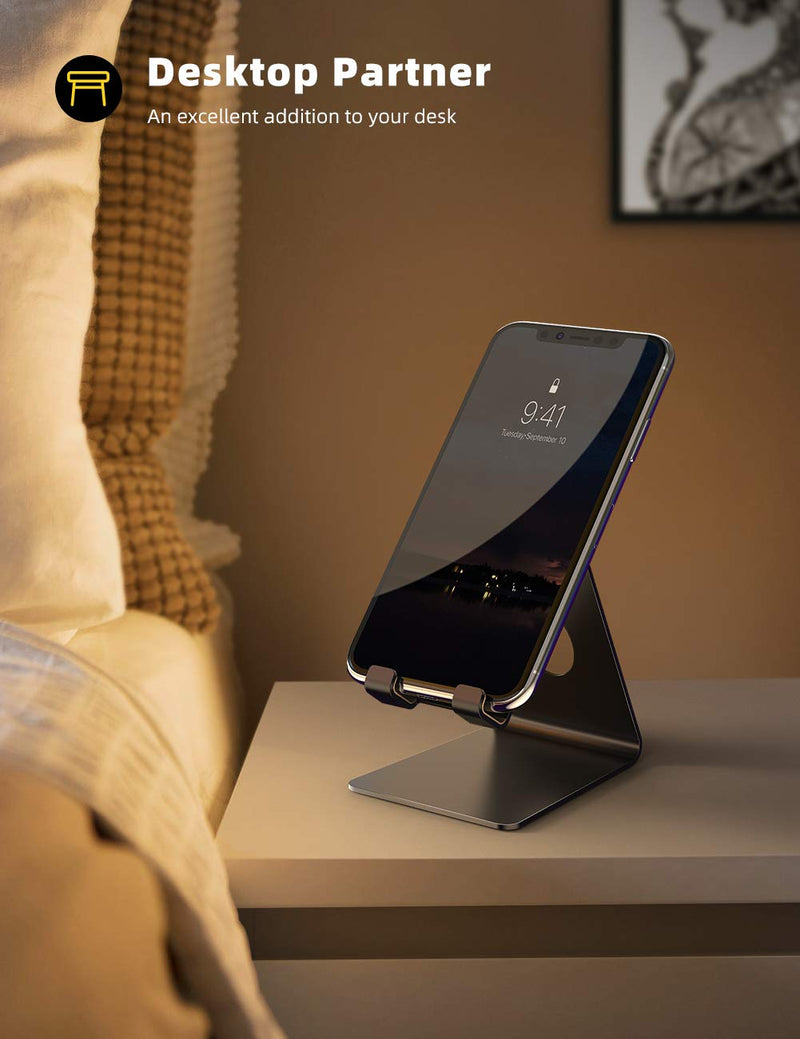 [Australia - AusPower] - Lamicall Cell Phone Stand, Phone Dock: Cradle, Holder, Stand for Office Desk - Black 1-Black 
