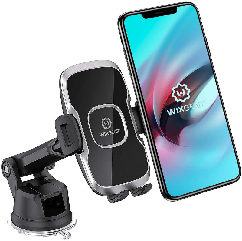 [Australia - AusPower] - Phone Holder for Car, WixGear Universal Dashboard Windshield Phone Car Suction Cup Mount Holder for Cell Phone 360 Degree Rotation Compatible with iPhone Xs/XS Max / 8/7 / 6, Galaxy S and More 