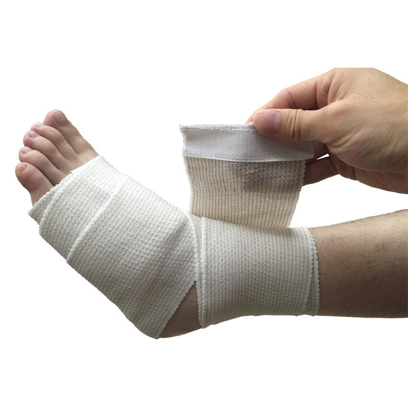 [Australia - AusPower] - ZJCCTO Elastic Bandage 4 Pack. 4 Inches Wide x (13 to 15 ft. when stretched) with Hook and Loop on Both Ends, Latex Free Bandage. Perfect Compression Wrap for Varicose Veins,Sprained Ankle 4 Count (Pack of 1) 
