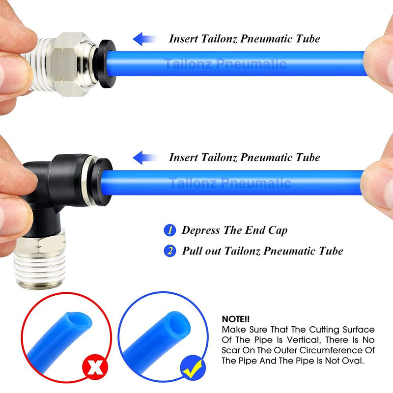 [Australia - AusPower] - TAILONZ PNEUMATIC Elbow and Straight Combination 1/2 Inch Tube OD x 1/4 Inch NPT Thread Push to Connect Fittings PC-1/2-N2+PL-1/2-N2(Pack of 12) 1/2"OD x 1/4"NPT 