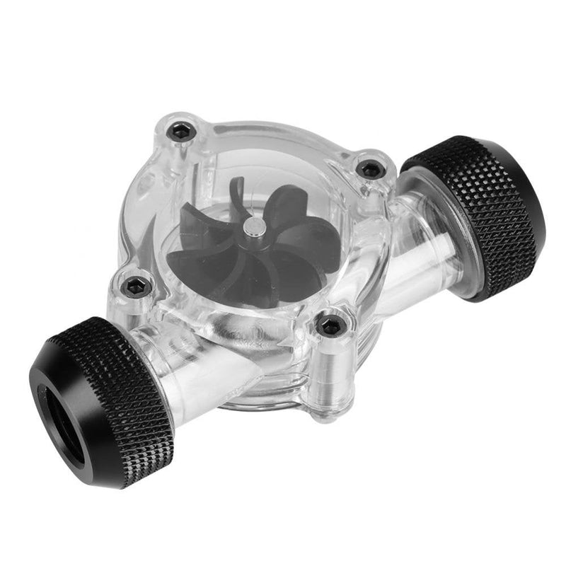[Australia - AusPower] - G1/4" Water Flow Meter Female To Female Transparent Measuring Indicator 8 Impellers PC Water Cooling Flowmeter Tube Connectors, Acrylic + Silicone Black 