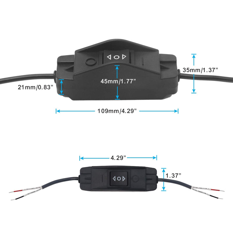 [Australia - AusPower] - Recoil LAS1 DPDT 25A 12V DC Motor Polarity Reversing Momentary Rocker Switch 