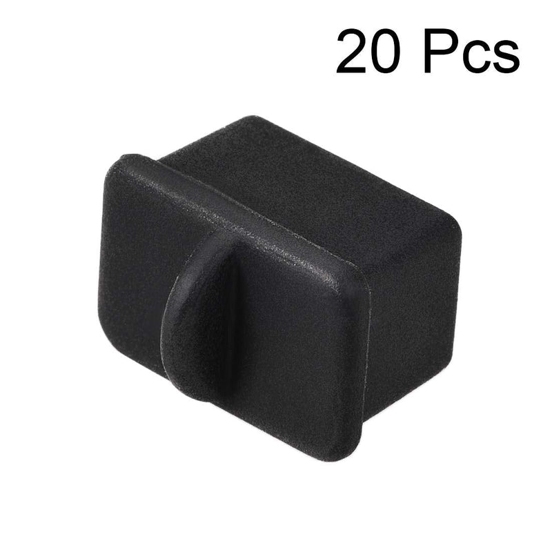 [Australia - AusPower] - uxcell 20pcs SFP-A Silicone Protectors Port Anti Dust Cap Cover Black 