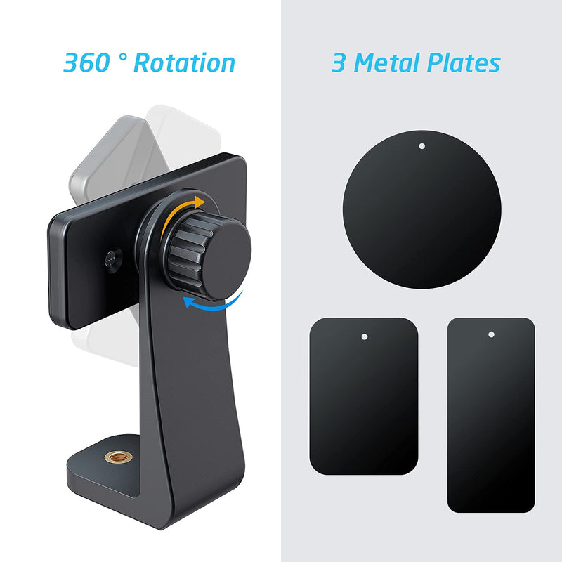 [Australia - AusPower] - WixGear Magnetic Tripod Mount Strong Phone Holder for Tripod Compatible with iPhone and Android Devices 