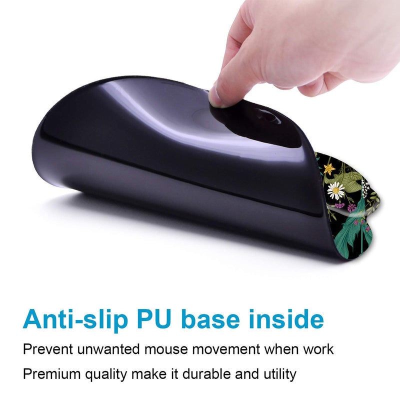 [Australia - AusPower] - Ergonomic Mouse Pad with Wrist Support Gel [30% Larger], iDonzon Cute Soft Wrist Rest Pad with Non-Slip Rubber Base, Easy Typing & Pain Relief - Garden Flowers Round 