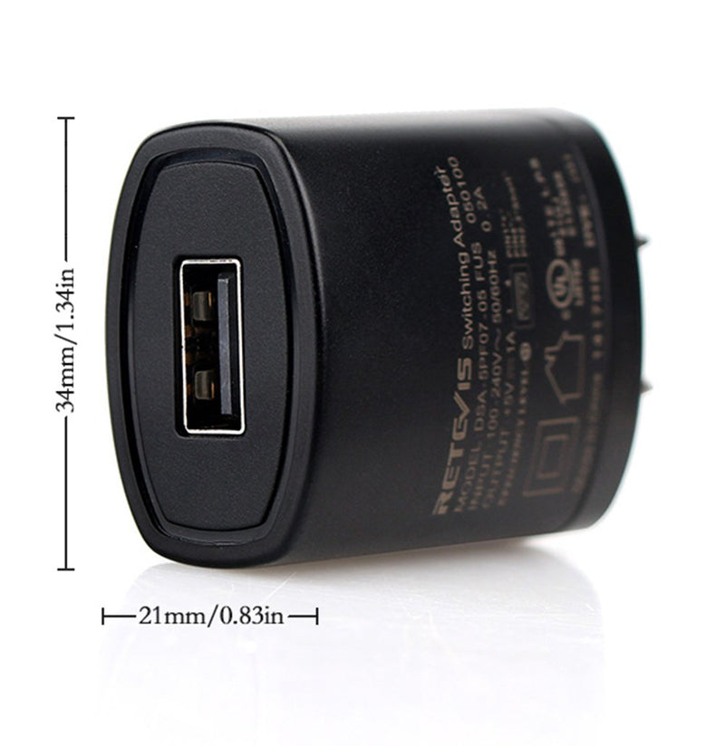 [Australia - AusPower] - Retevis H-777 Charger Adapter 5V 1A USB Adapter Charger for Retevis H-777 RT19 RT7 RT16 RT68 H777S RT49 RT18 RT27 RT17 RT21V RT47 RB26 RT-5R RT76P Walkie Talkie Retekess V-112 V-115 FM Radio (1 Pack) 
