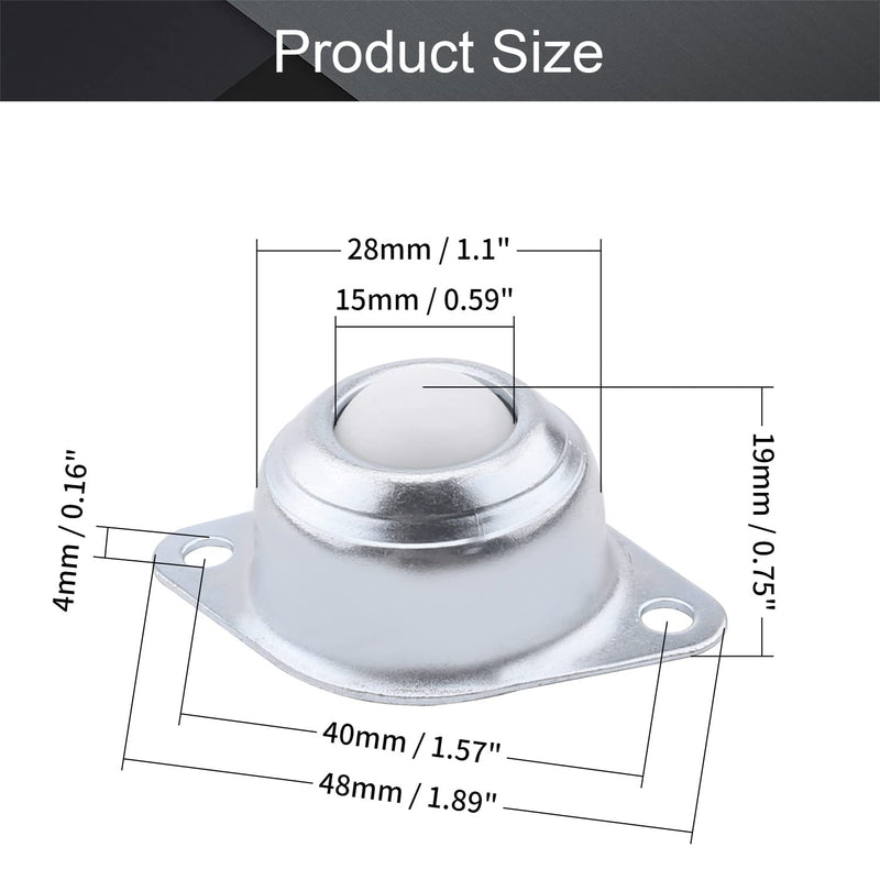 [Australia - AusPower] - MroMax Ball Transfer Bearing Unit 0.59" Load 22Lbs Flange Mounted Nylon for Transmission,1pcs 1pcs 40mm 