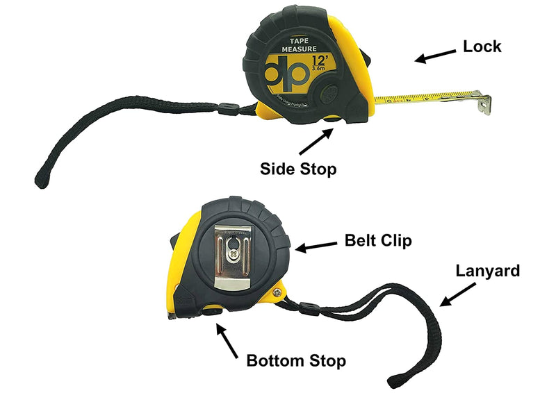 [Australia - AusPower] - Daily Living Products Small Tape Measure 3-Pack - Measurement Tape with Standard Inches and Metric - Tape Measure Retractable - Measuring Tape Retractable with Pause Buttons - Easy Read Tape Measures 