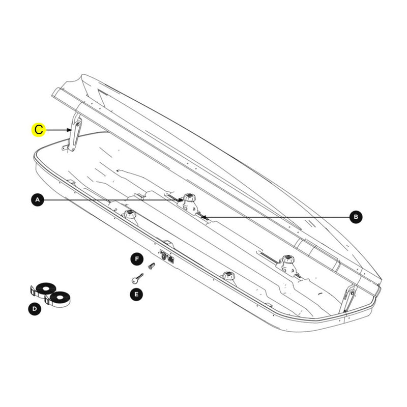 [Australia - AusPower] - Thule Car Roof Box Replacement Lid Lifter 623/624/628/633/634/Pulse/Ascent/Atlantis - 14933 