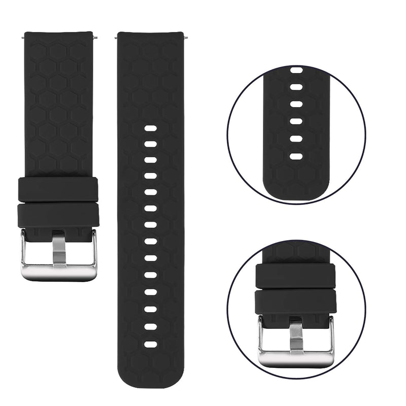 [Australia - AusPower] - RuenTech Bands Compatible with Fossil Women's Charter Hybrid Smartwatch HR-Band Size 18mm Replacement Band Silicone Sport Straps Soft Wristbands 