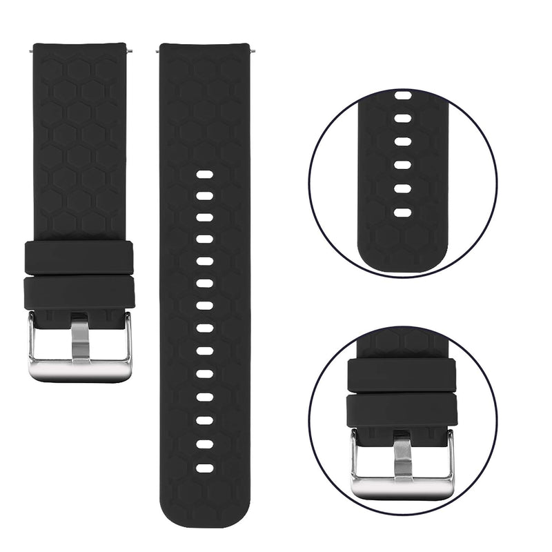 [Australia - AusPower] - TenCloud Band Compatible with Umidigi Uwatch 3 Bands Replacement Flexible Soft Silicone Sweat-Resistant Sport Wristband Accessory for Umidigi Uwatch 3 Smartwatch (Twin Black) Twin Black 