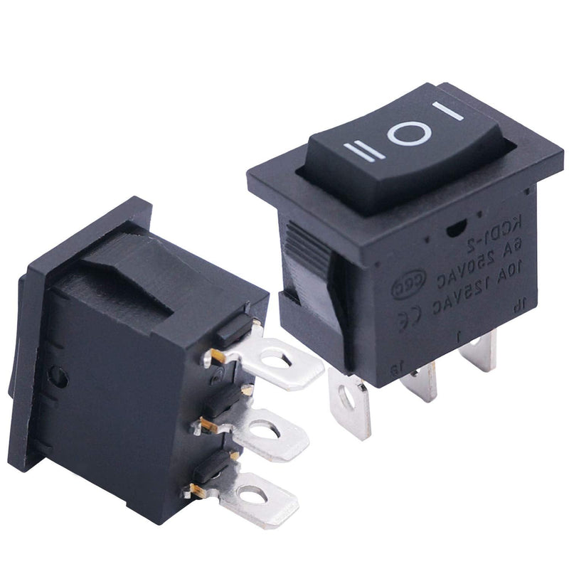 [Australia - AusPower] - TWTADE / 4Pcs (ON)-Off-(ON) SPDT Square Momentary Rocker Switch 3 Pin 3 Position 6A 250VAC/10A 125VAC Mini Car Auto Boat Rocker Toggle Switch (Quality Assurance for 1 Years) KCD1-2-123 
