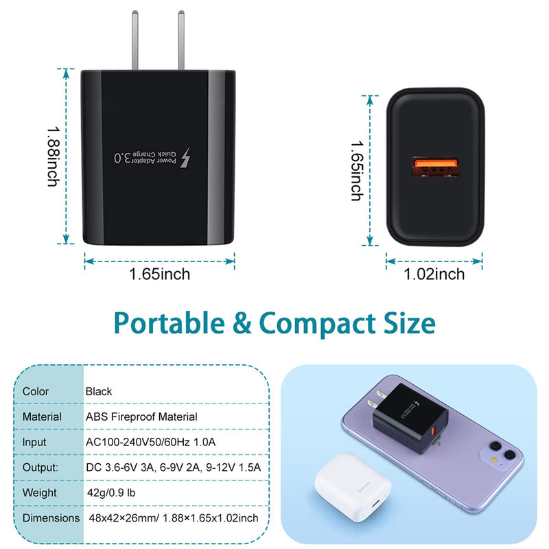 [Australia - AusPower] - Adaptive Fast Charger Android Charger for Samsung Galaxy S7 Edge S6 S5 J3 J3V J7 J7V J5,Moto G5 G4 E6 E5 E4,LG Stylo 3 2 G4 K50 K40 K22 K20,Tablet,Android Phone,HTC, 3ft Fast Charging Micro USB Cable 