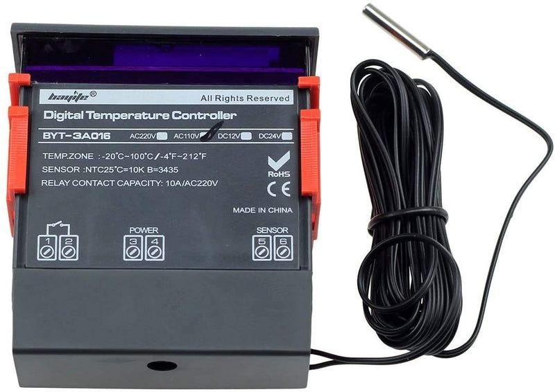 [Australia - AusPower] - bayite AC 110V Fahrenheit Digital Temperature Controller 10A 1 Relay with Sensor 