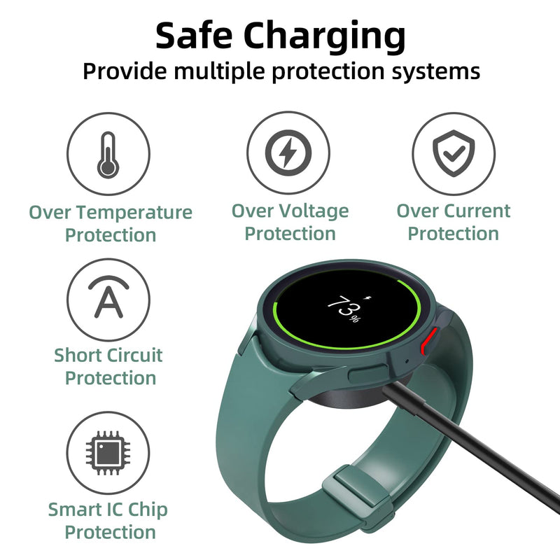 [Australia - AusPower] - Upgrade Galaxy Watch Charger Compatible with Samsung Galaxy Watch 5/5 Pro/4/4 Classic/3/Active 2/Active, Charging Dock with Aluminum Alloy Case, USB C Wireless Charger Cable-3.3FT/1M 1 Pack 