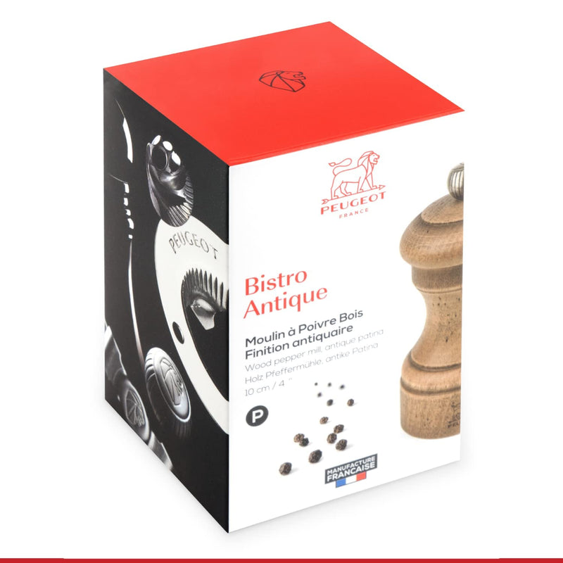 [Australia - AusPower] - Peugeot Bistro Antique gift box, Distressed Beechwood 4 inch Salt Mill 
