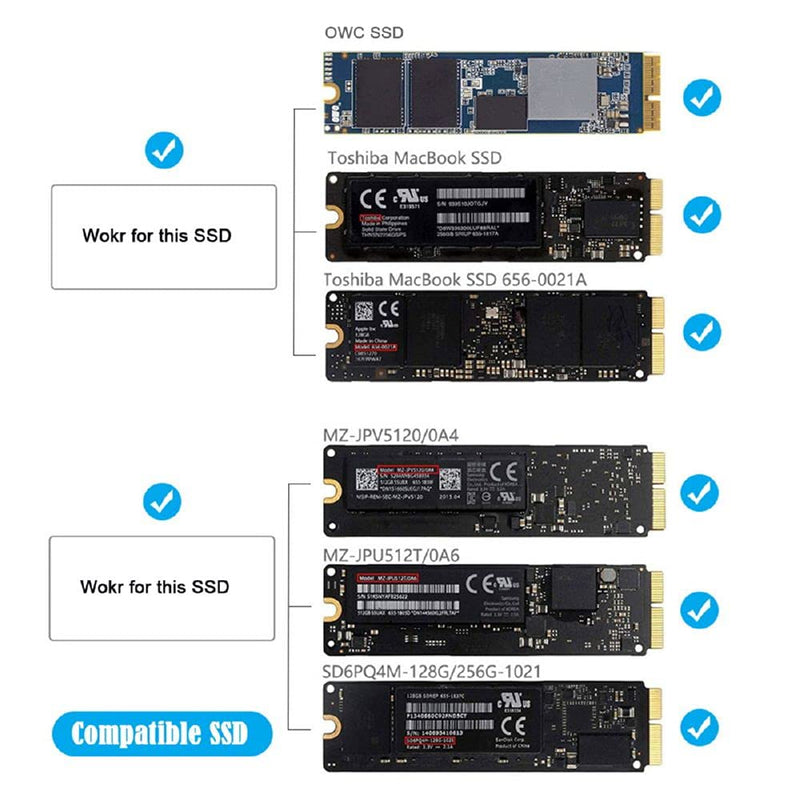 [Australia - AusPower] - Cablecc PCI Express PCI-E 1X to 12+16Pin 2013-2017 Mac Pro Air SSD Convert Card for A1493 A1502 A1465 A1466 Black PCI-E 1X 